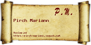 Pirch Mariann névjegykártya