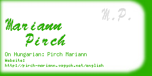 mariann pirch business card